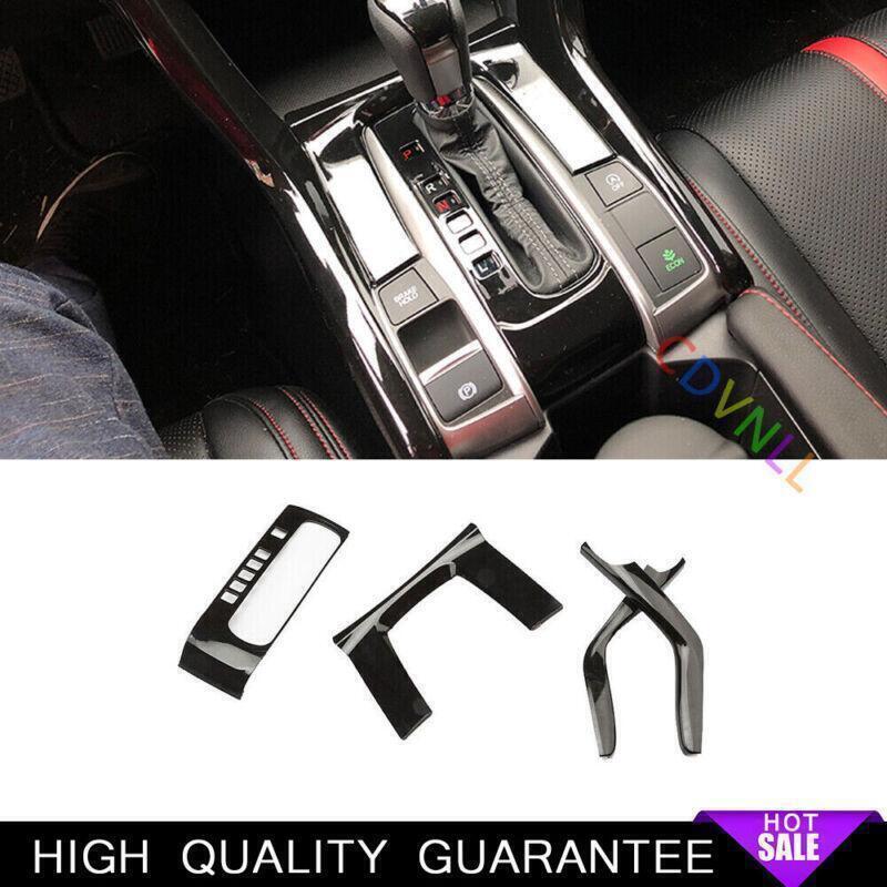 Middle Console Gear Shift Frame Trims for Honda for Civic 10th 16-2021 Bright Black