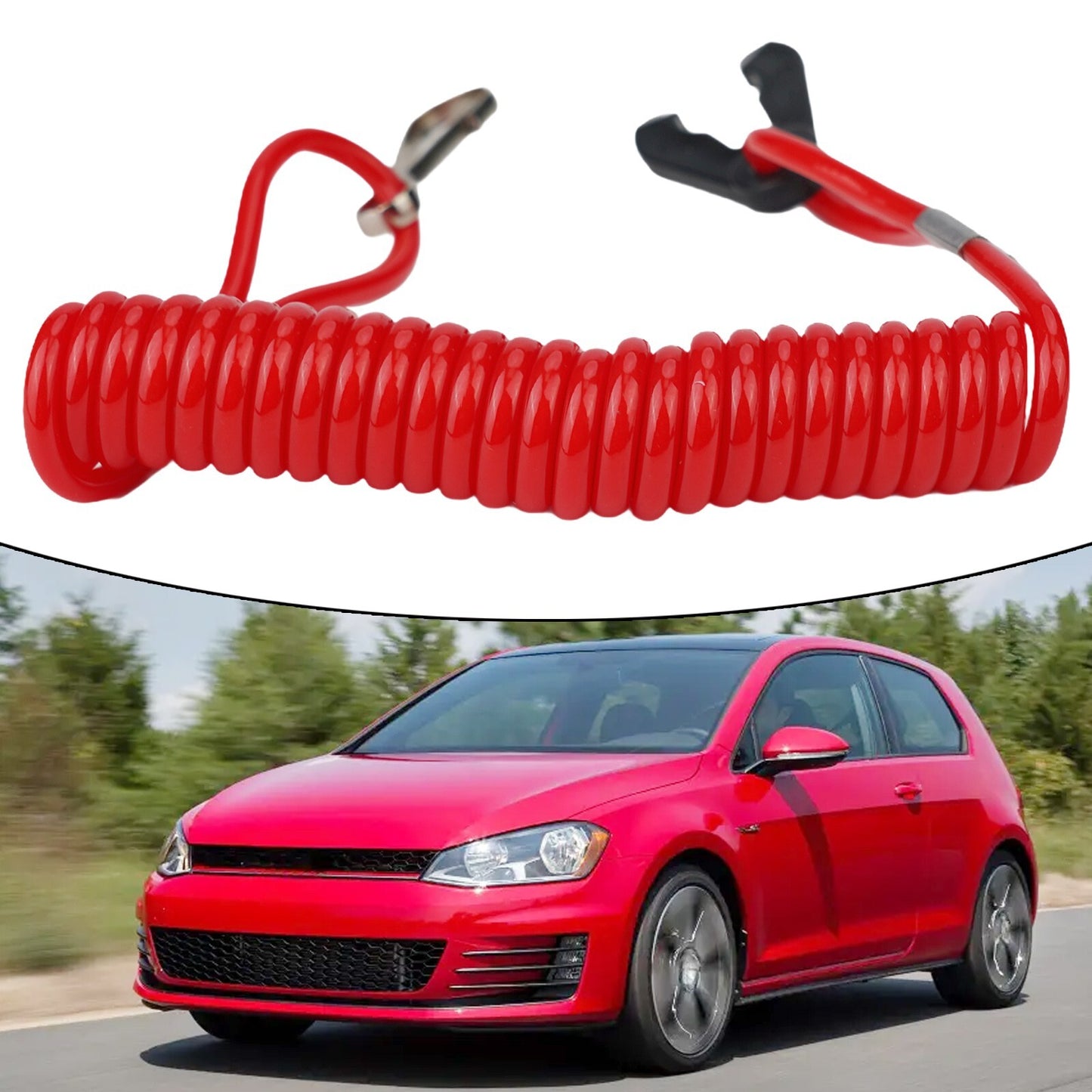 1pc 62.9 Inches Red Boat Kill Switch Safety Rope Key Lanyard Replace For