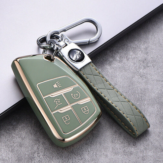 TPU Remote Key Cover Case Fob Holder for GMC for Yukon XL for Chevrolet Tahoe 5 Button Q