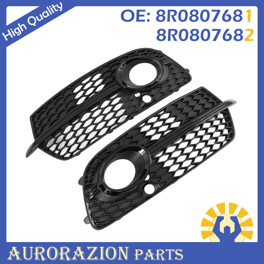 Front bumper fog lights with grilled honeycomb pattern for Audi Q5 Sport S 2013-2017, Black. n