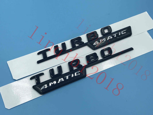 FOR AMG Gloss Black  TURBO 4 MATIC  Letters Trunk Embl Badge Sticker