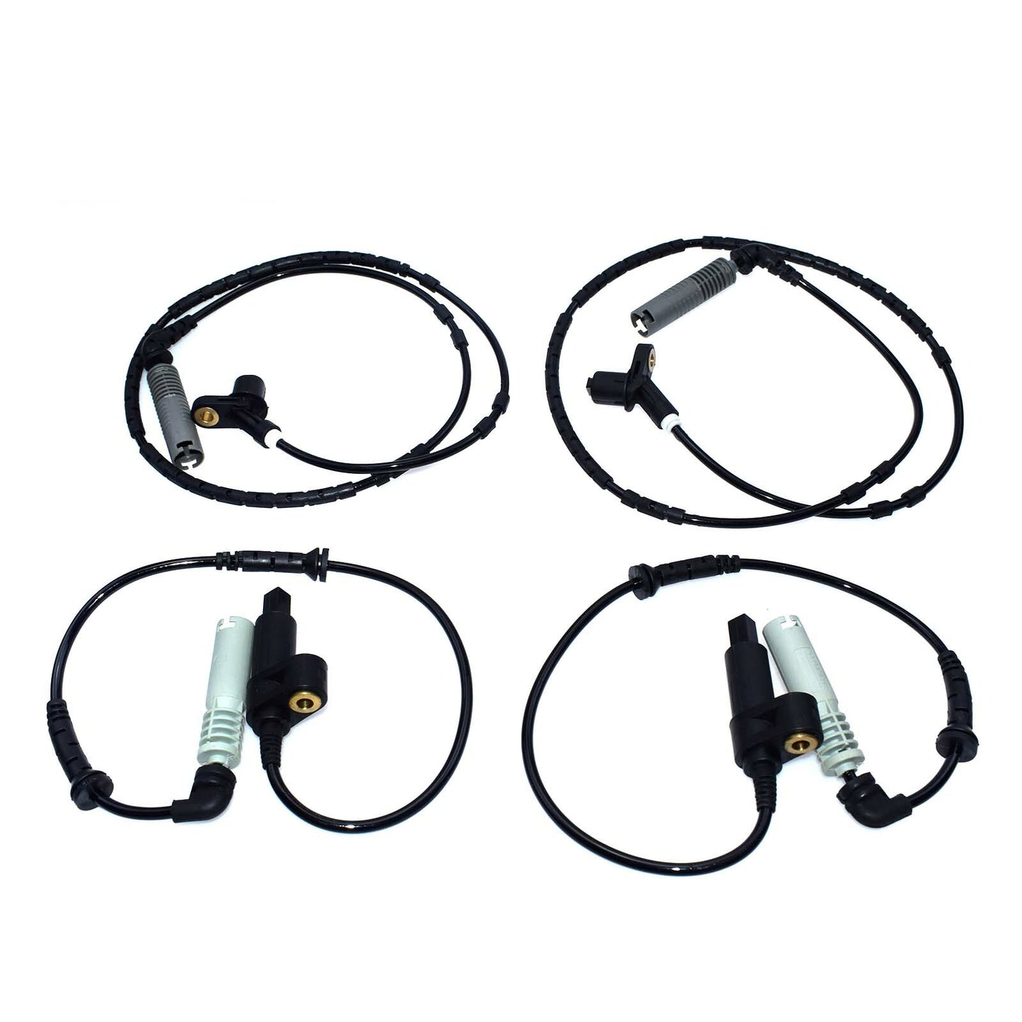 4-pack front and rear ABS wheel speed sensors for BMW E46 manufacturer 34521164651 34521164652