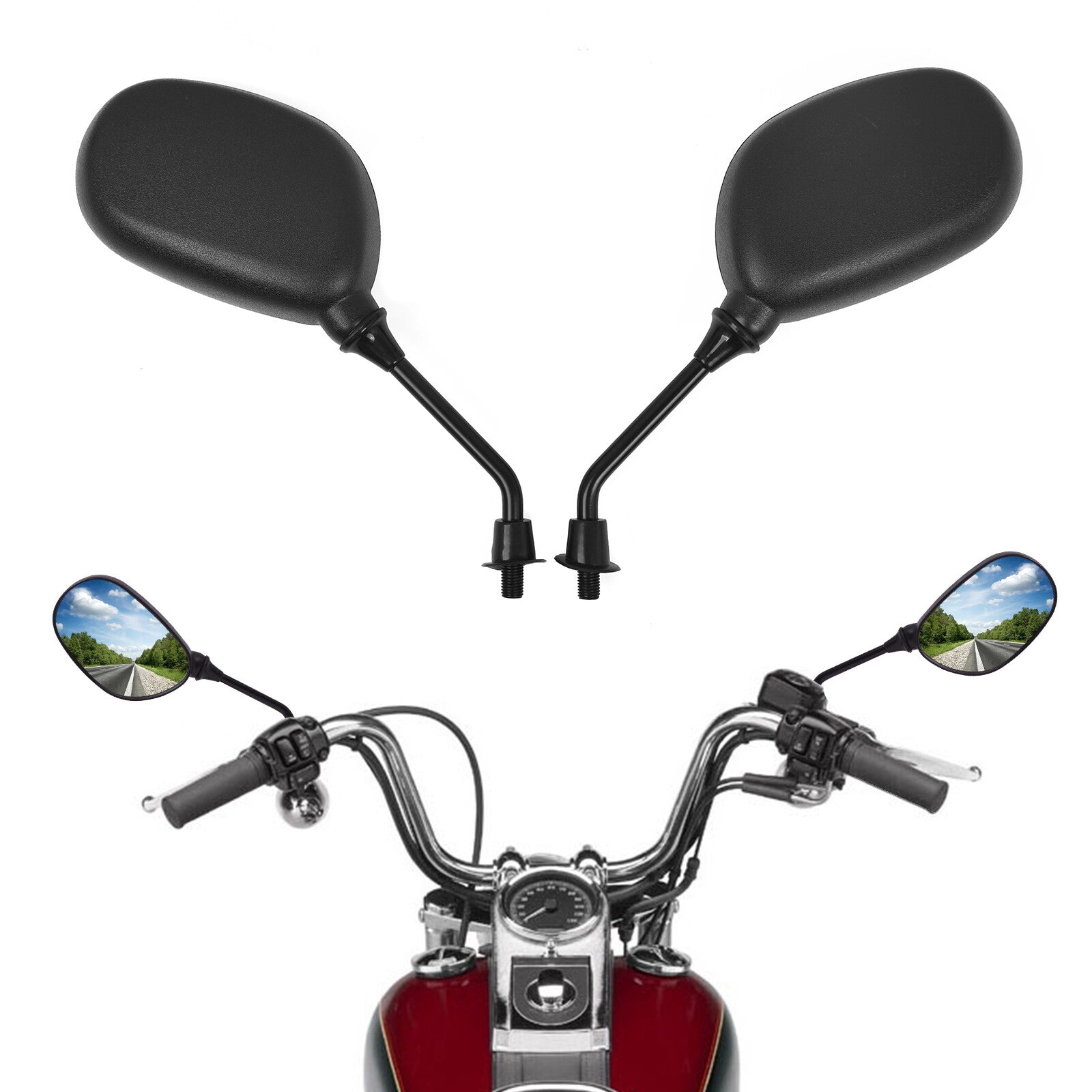 ATV Universal Rear View Side Mirrors With 7/8 Handlebar Mount For Honde for Yamaha