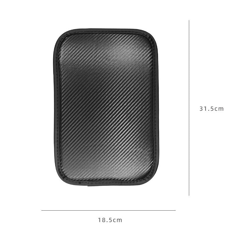 1Pc Carbon Fiber Car Center Console Armrest Mat Pad Cover New Accessory Black