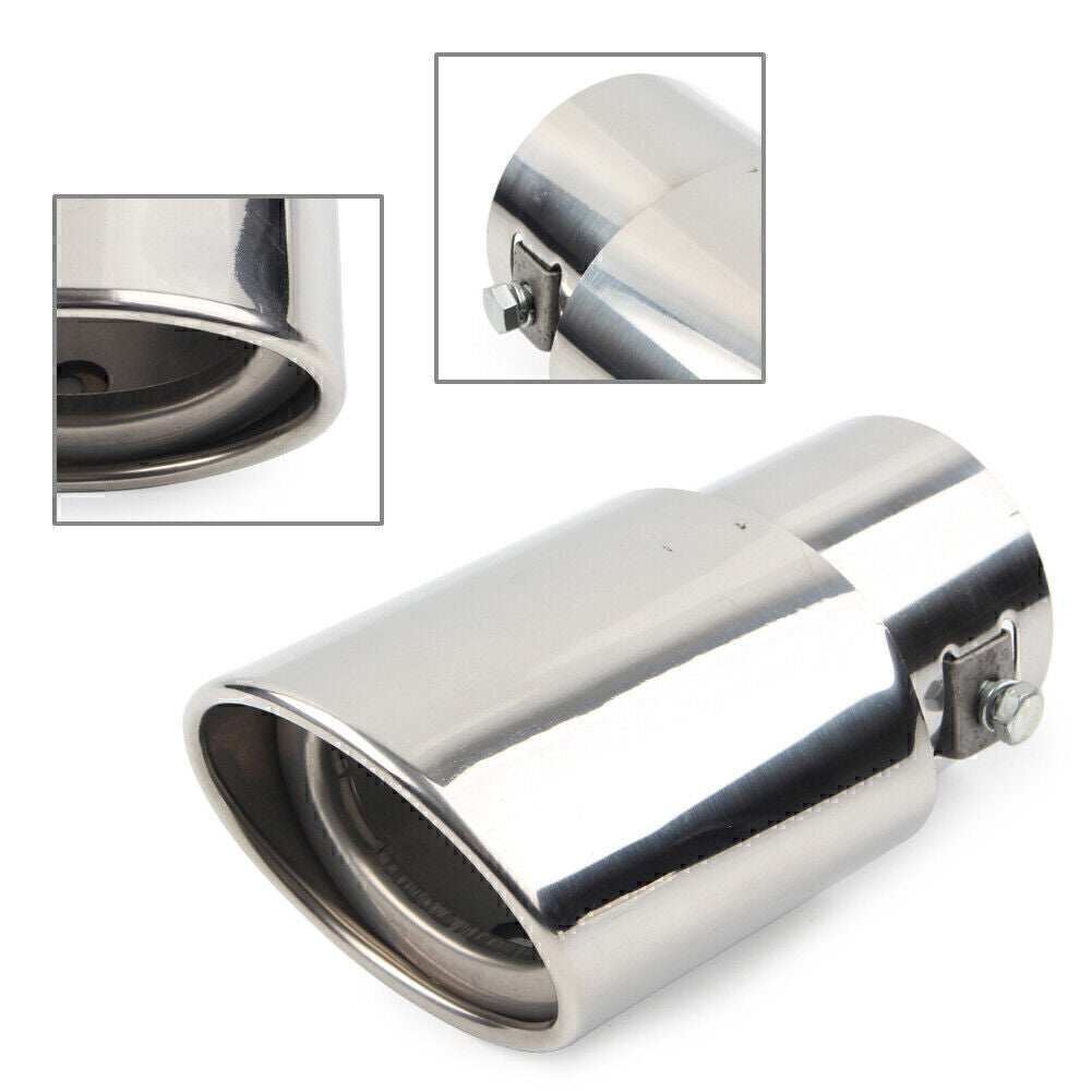 Stainless Steel Car Rear Chrome Exhaust Pipe Tail Muffler Tip Round Accessories Q