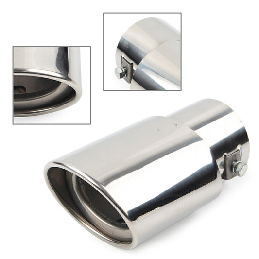 Stainless Steel Car Rear Chrome Exhaust Pipe Tail Muffler Tip Round Accessories Q