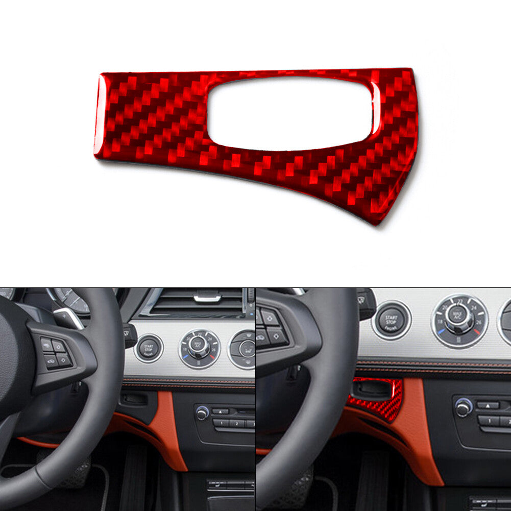 for BMW Z4 E89 2009-2016 Red Carbon Fiber Interior Ignition Switch Cover Trim