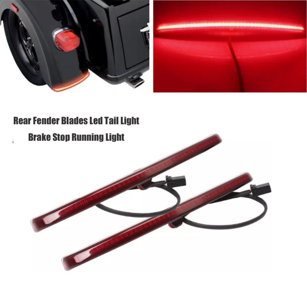 2x LED Rear Fender Brake Tail Light Turn Signal for Harley Touring Street Glide
