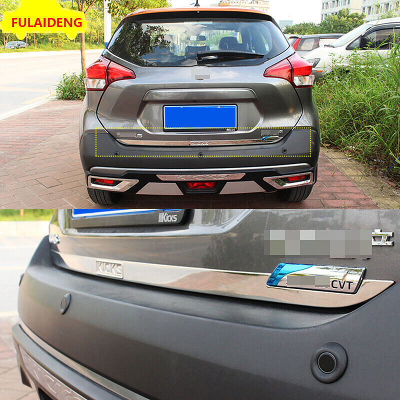 Stainless Steel Rear Trunk Tail Gate Lid Cover Trim for Nissan Kicks 2017-2021