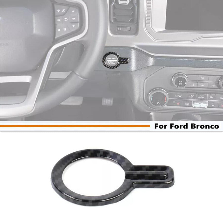 Car Engine Start/Stop Button Cover Trim For Bronco 21-24 Accessories Carbon v