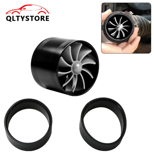 Car Air Intake Turbonator Single Fan Universal Turbine Gas Fuel Saver Turbo Blk