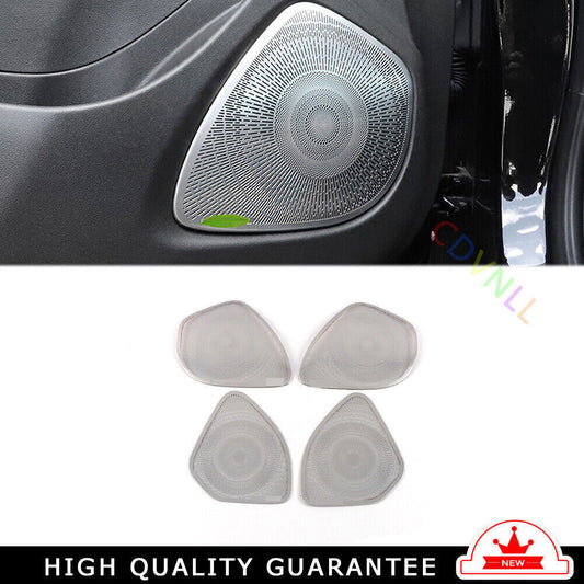 4X Inner Door Speaker Ring Cover Trim for Chevrolet Malibu 2016-24 Silver Steel