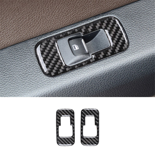 2x Carbon Interior Rear Door Window Switch Lift Panel Trim Cover for Ford F-150