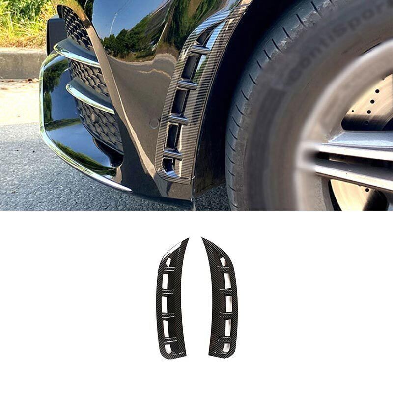 2P Carbon Fiber Lip Spoiler Fins Canard Front Bumper Trim for Benz GLE 2020-2023