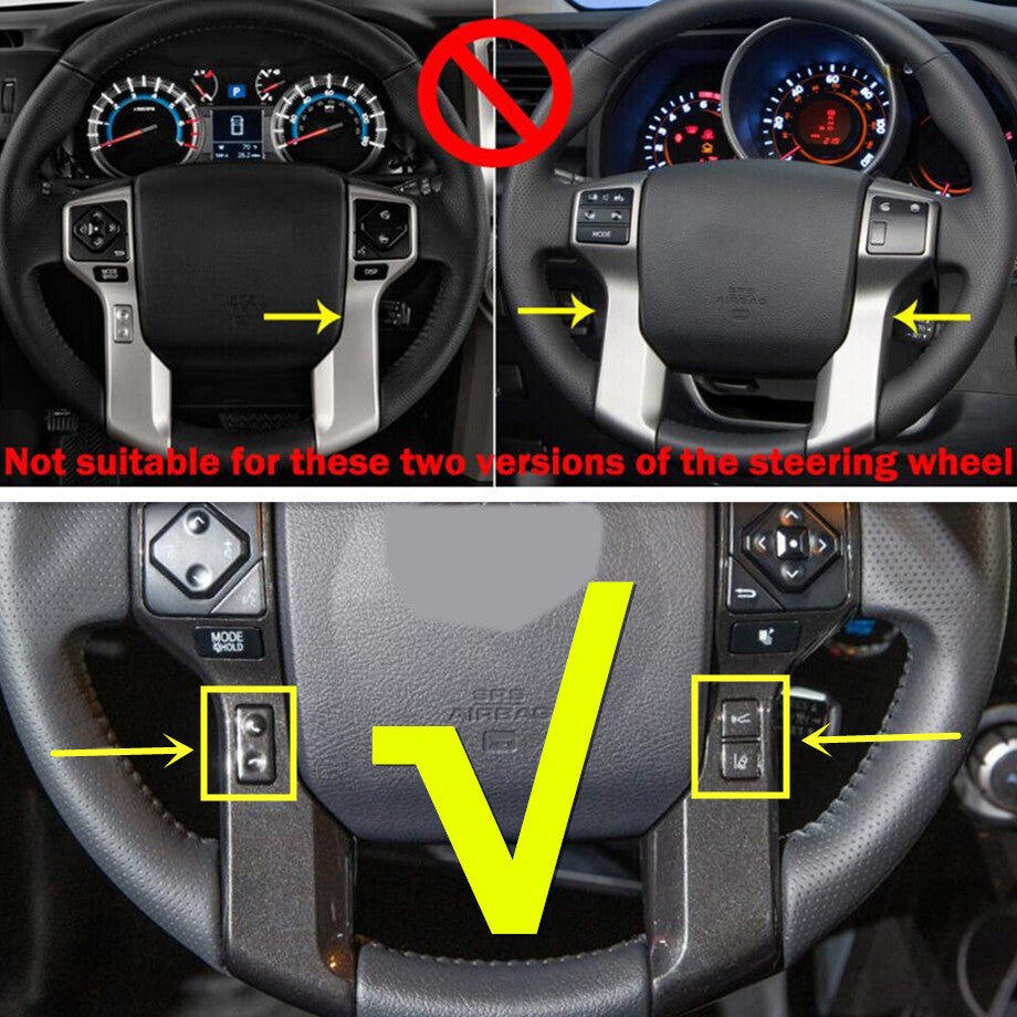 For 2010-2023 4Runner Red Interior Steering Wheel Frame Decor Trim Cover v