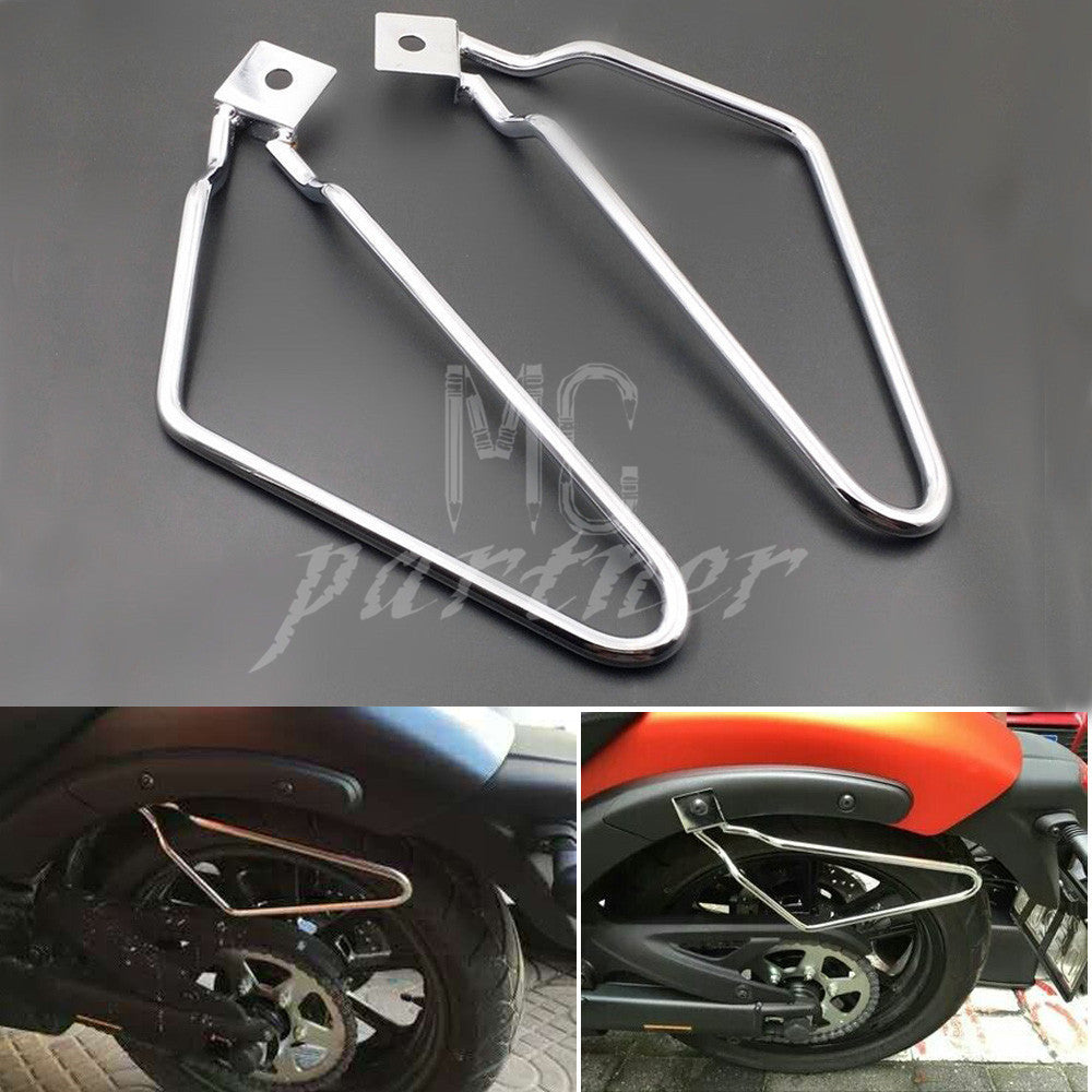 Chrome Saddle Bag Support Bar Mount Bracket for Harley Sportster XL Dyna Fat bob Q