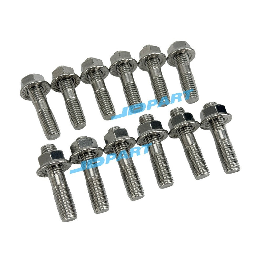 Exhaust manifold bolts compatible with 6D34 engine; complete parts inventory.