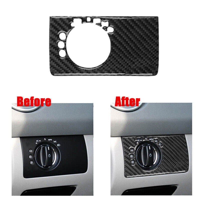 Carbon fiber automotive headlight switch panel cover trim for ML-Class 2006-2011- n