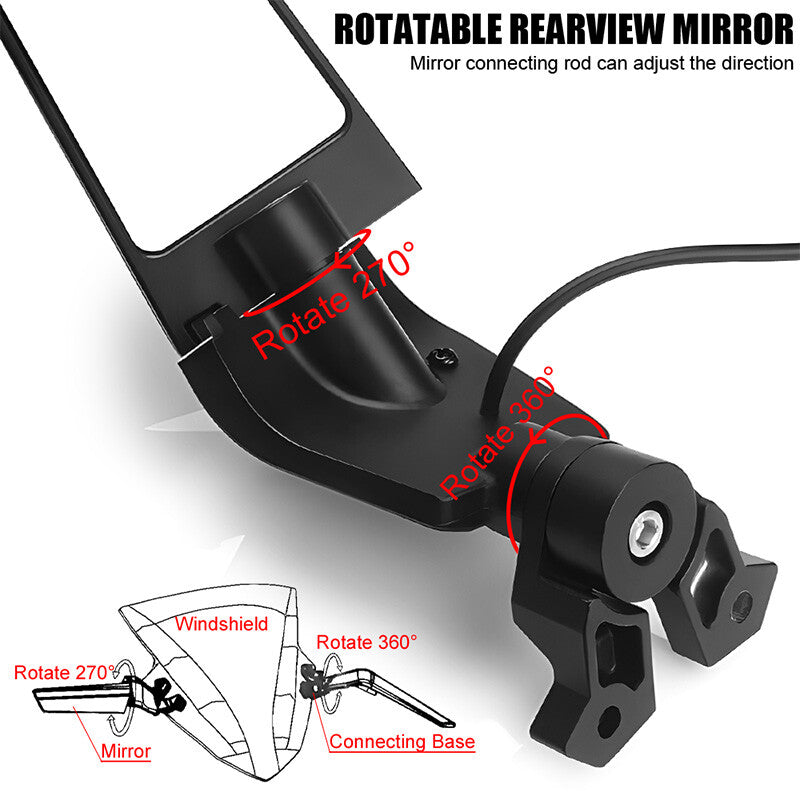 Motorcycle LED Turn Signal Rear View Mirror for Kawasaki 300 400 650 ZX6R