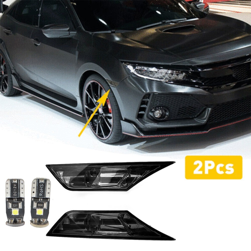 Smoked Lens LED Side Markers Turn Signal Light Lamps for Civic 2016-21 v