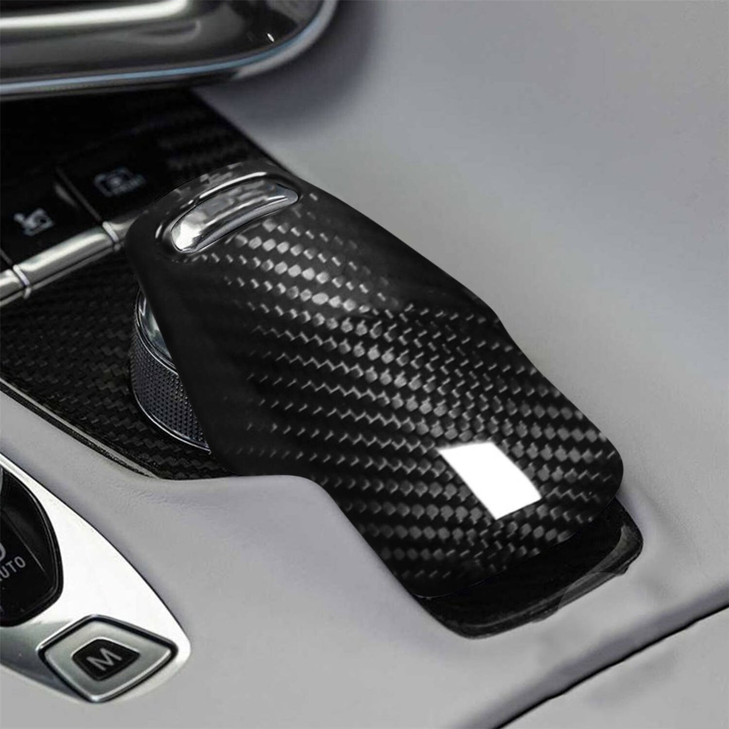 For 2020-2022 for Corvette C8 Carbon Fiber Gear Shift Knob Shifter Lever Decor Cover
