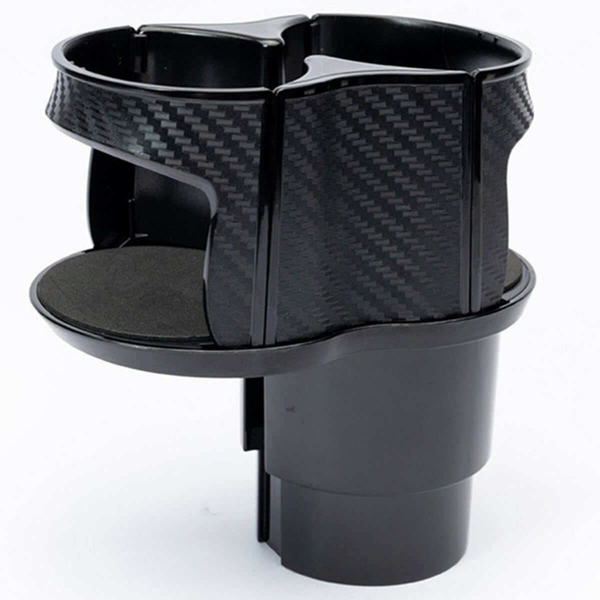 Carbon Fiber Look Car Center Console Cup Holder Storage Box Organizer Non-slip Q