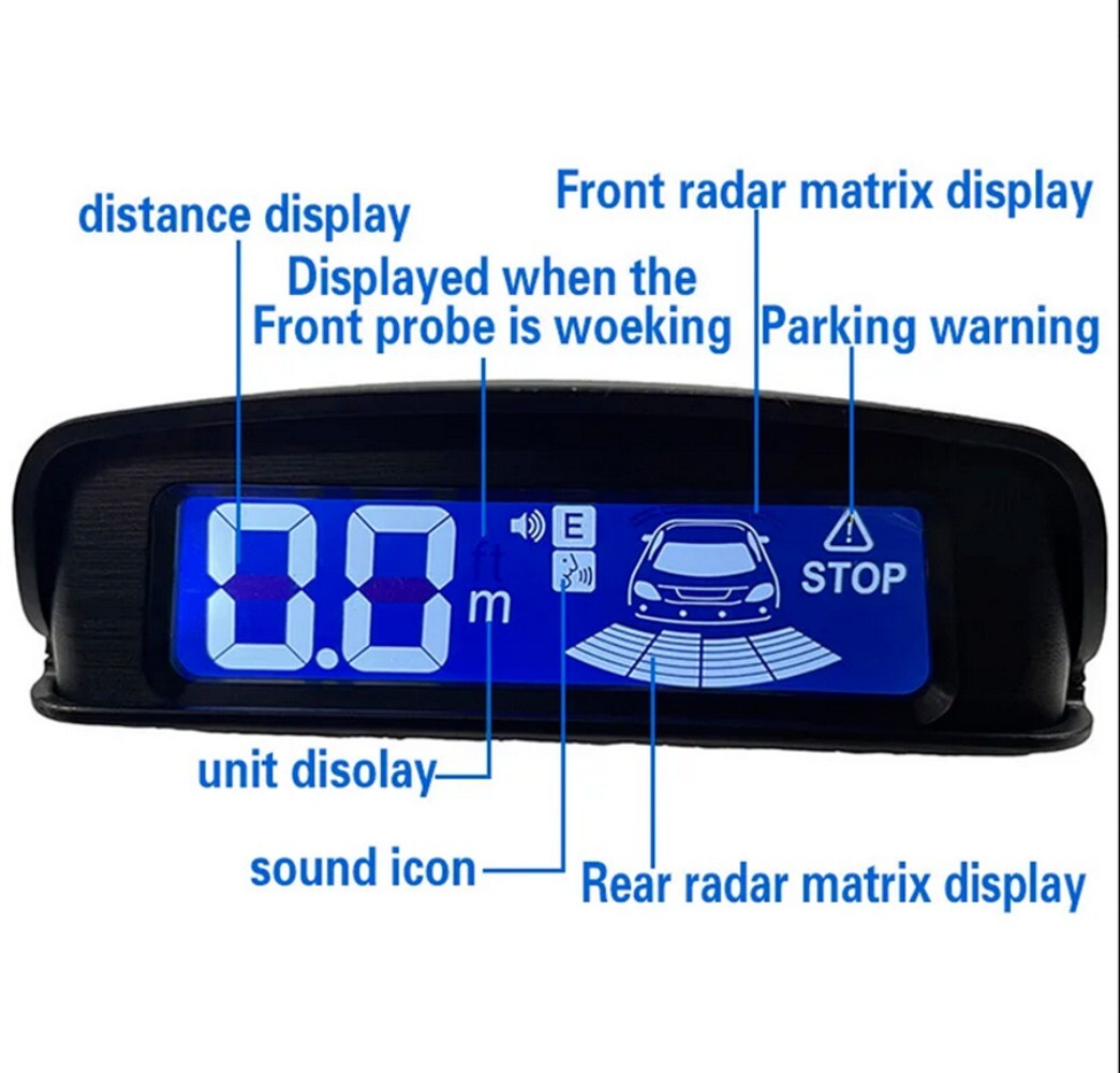 4 Parking Sensors Set LCD Car Auto Backup Reverse Rear Radar-System Alert Alarm n
