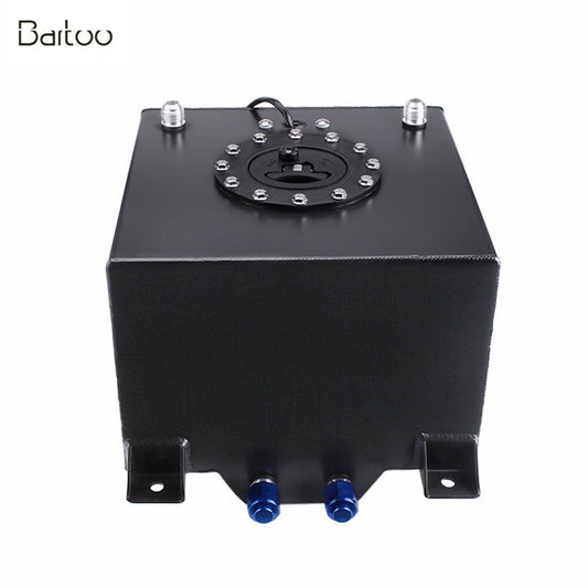20LAluminum Fuel Surge Tank Oil Catch Can with Sensor Fuel Cell with Cap/Foam Q