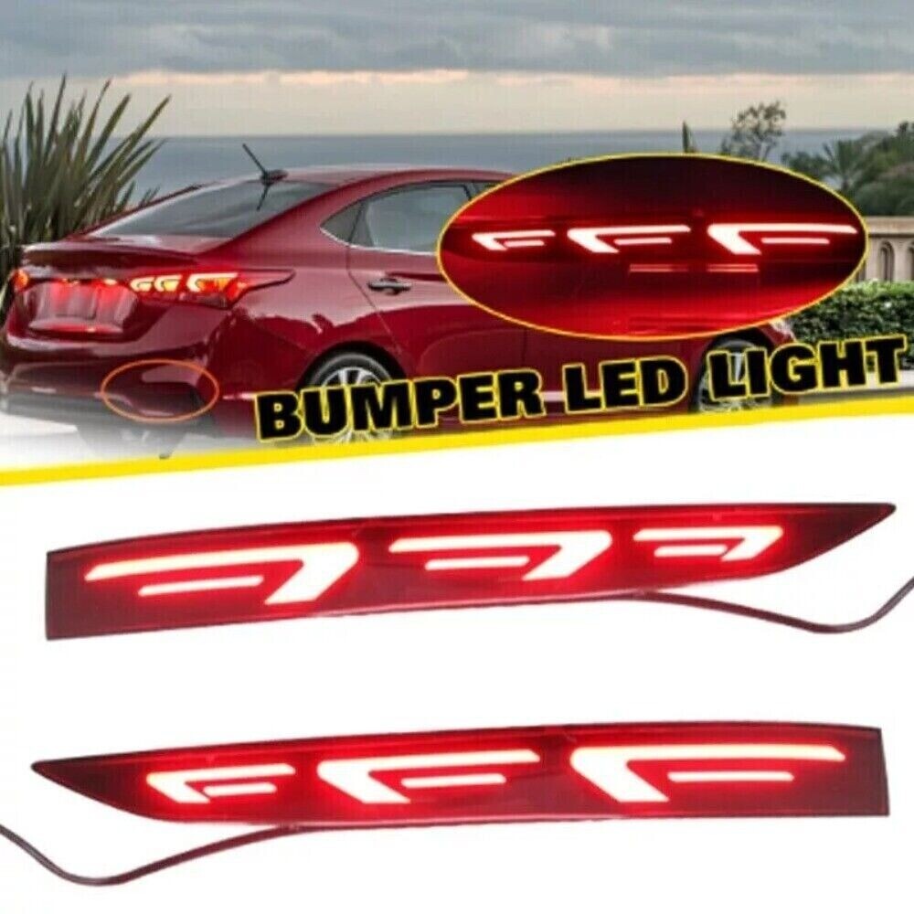 for Hyundai Accent 2018-2019 Square Rear Bumper Decors Lamp Led Brake Light New n