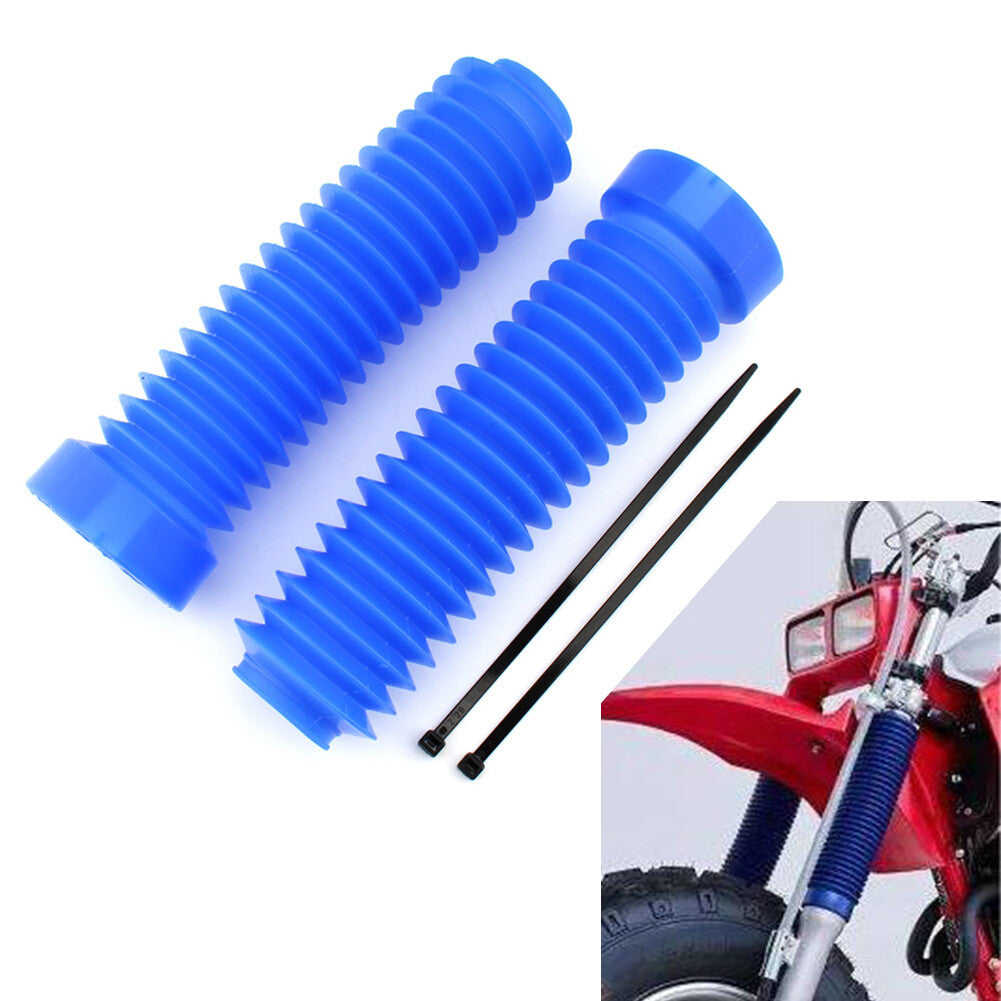 Pair Front Fork Dust Cover Gaiter Shock Boots for Honda ATC 250R 1983-1986Blue