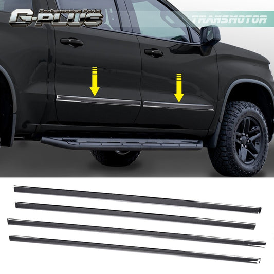 Suitable for 14-18 Silverado/ for Sierra Crew cab body side molding trim 4 pieces 1/18 chrome