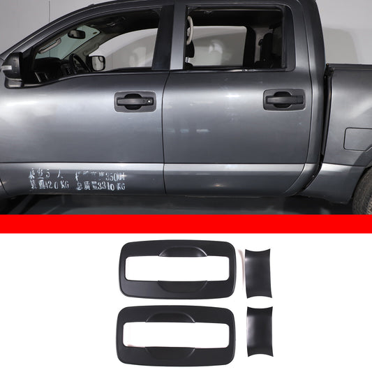 Matte black exterior door handle cup cover suitable for 16-23 for Nissan Titan Crew Cab 2DR