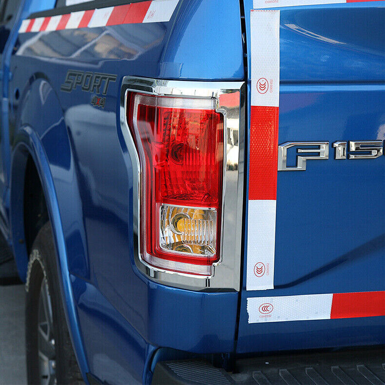for ford  F-150 F150 2015-2020 Chrome Outer Rear Tail Light Lamp Frame Cover Trim