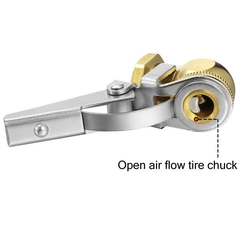5pc/set Cylinder Brass Clip-Type Straight Tire Tire Pump Air Clamp 1/4 NPT- n