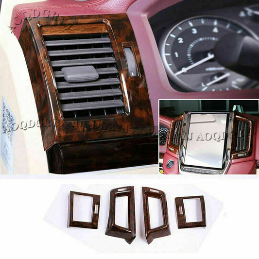 for TOYOTA for Land Cruiser 2016-21 Dark Wood grain Inner Air Vent Outlet Cover Trim