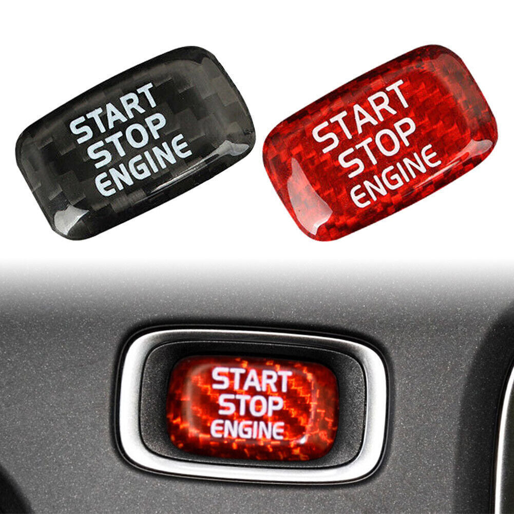 Engine start/stop button sticker for Volvo V40, V/S60, S60L, XC60, S80L - Carbon Fiber n