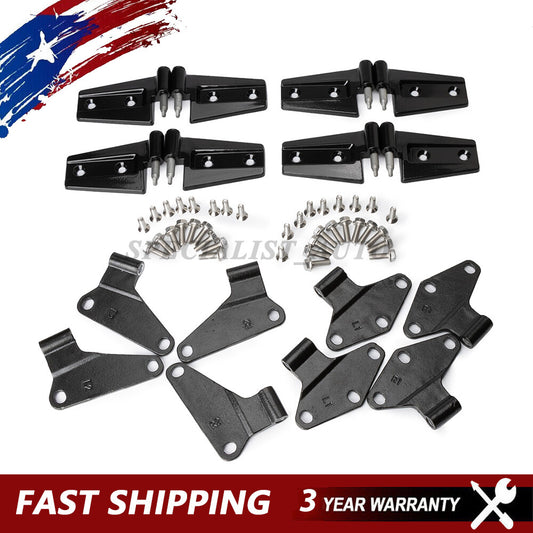 16X Body Door Hinge Replacement Set Black Powder Coat For 07-18 for Jeep for Wrangler JK Q