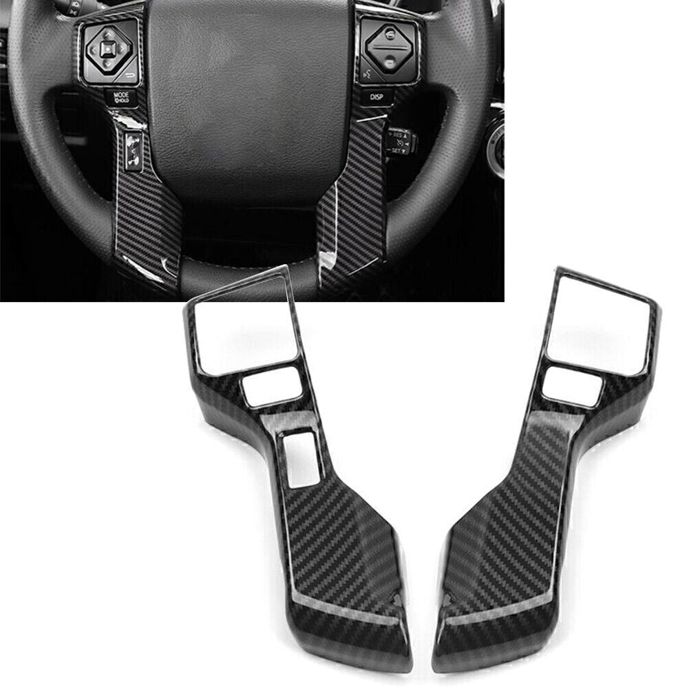 Fit 2014-2020 for Toyota TUNDRA Carbon Fiber ABS Interior Steering Wheel Cover Trim