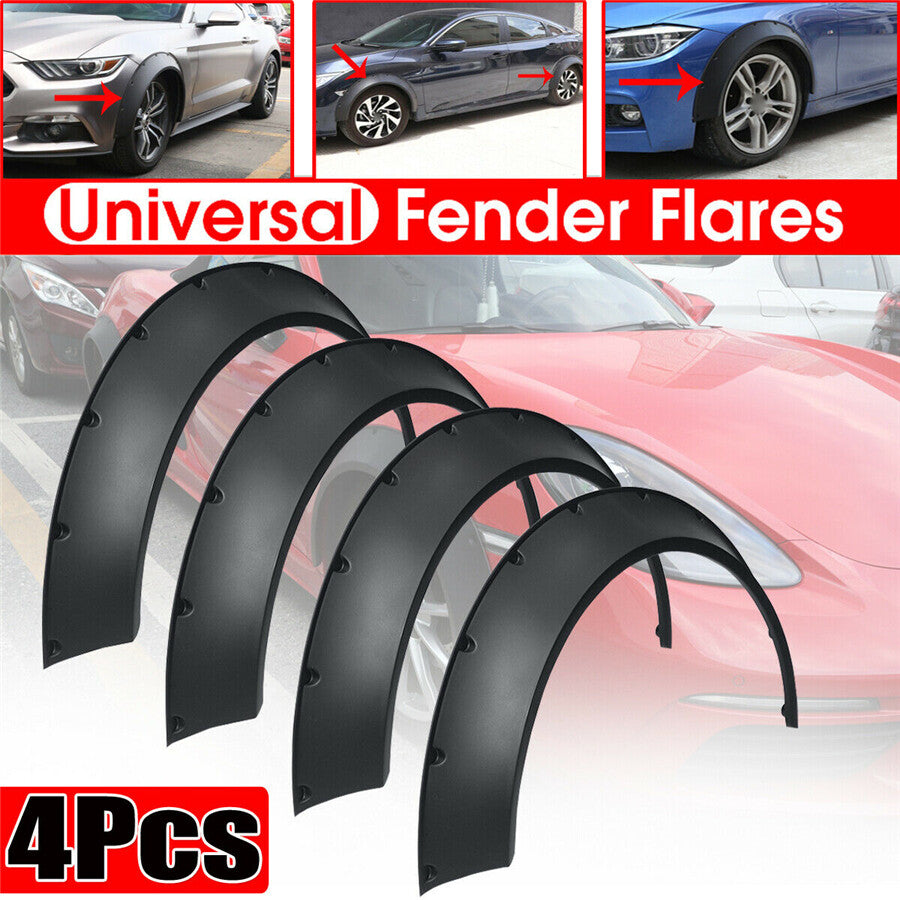 4Pcs Universal Car Fender Flares Extra Wide Body Wheel Arches Fender Flares Kit Q