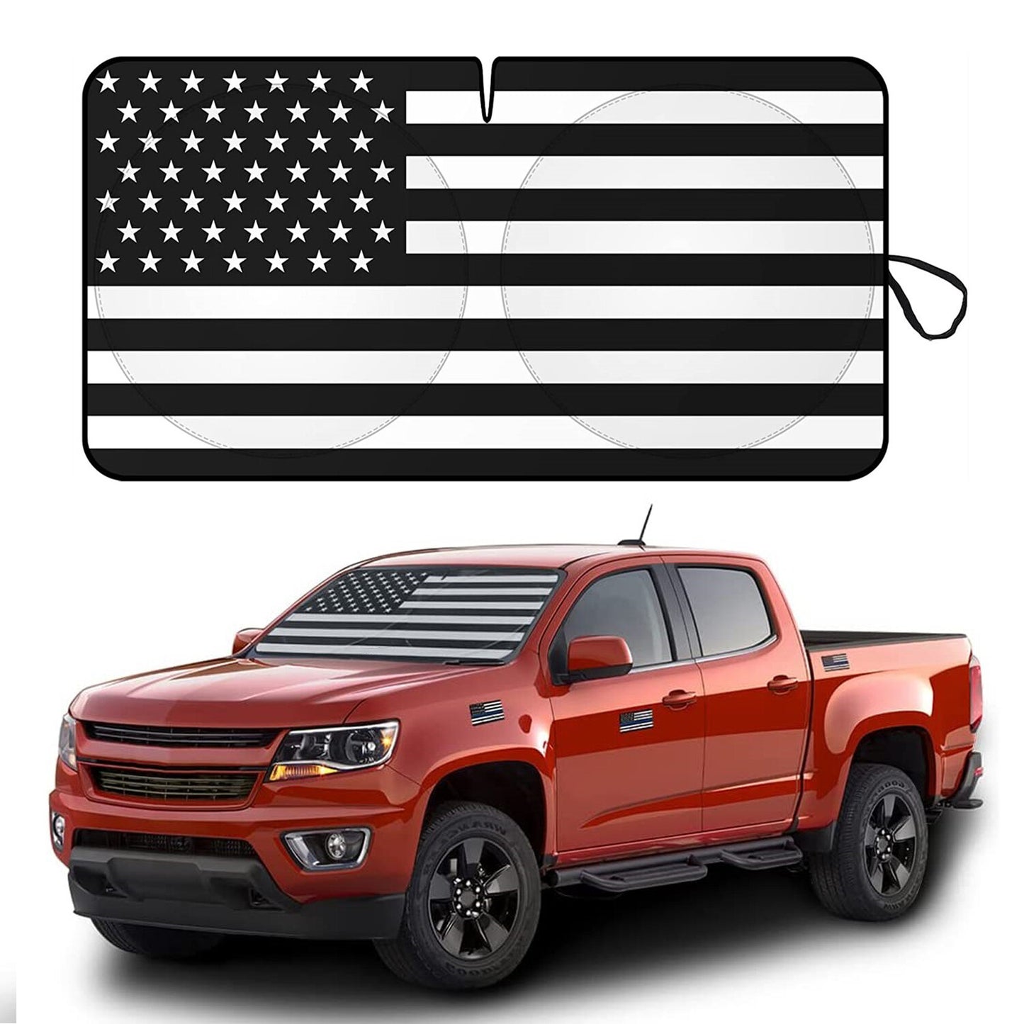 for Chevy Silverado Cab Accessories Windshield Sun Shade US Flag Cover Visor