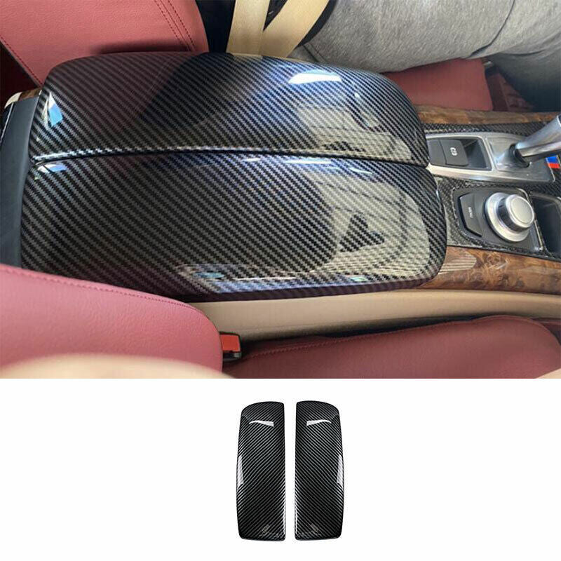 for BMW X5 E70 2008-13 ABS Carbon Fiber Central Console Storage Box Cover Trims
