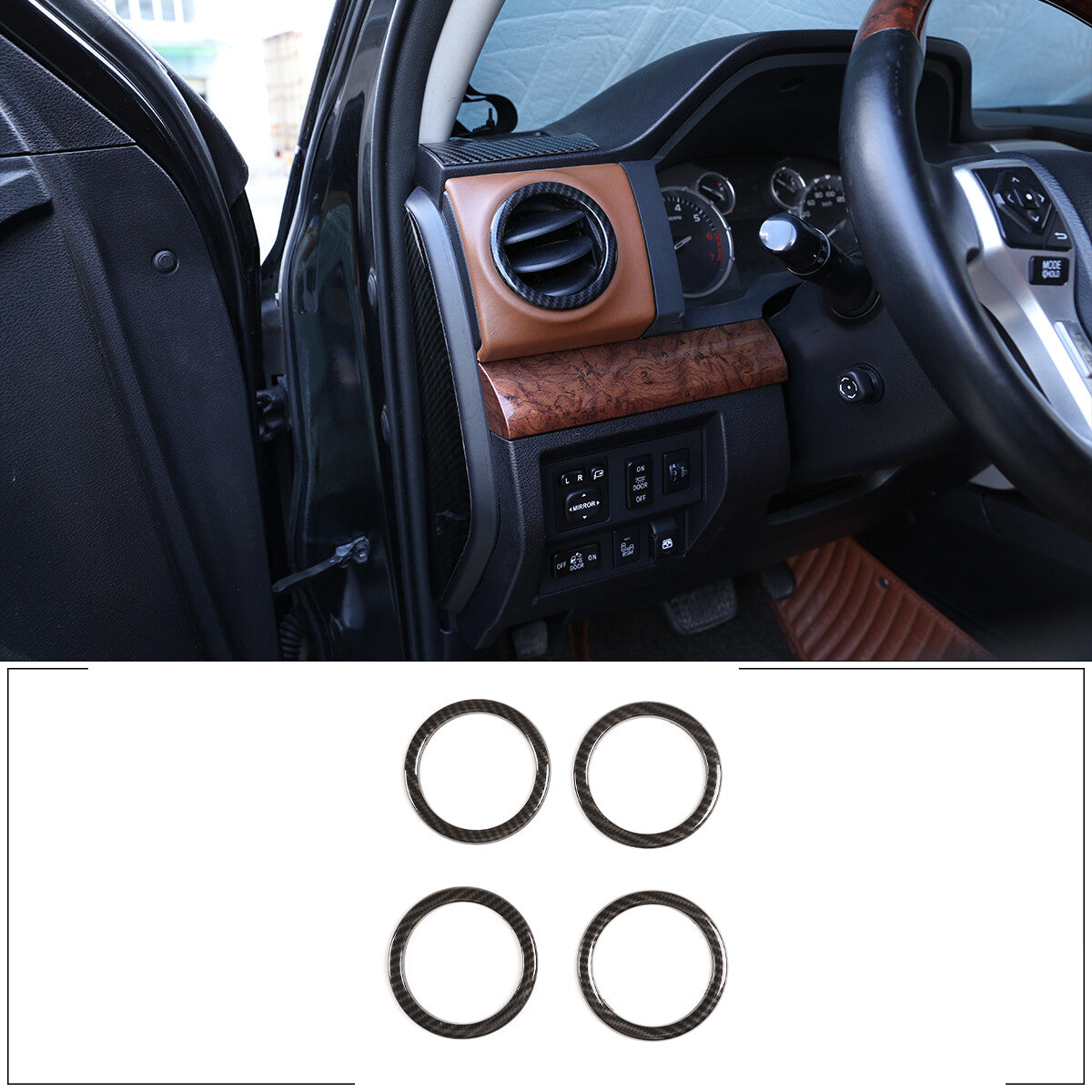 Suitable for -a Tundra 14-21 carbon fiber ABS air conditioner socket ring cover decoration - n