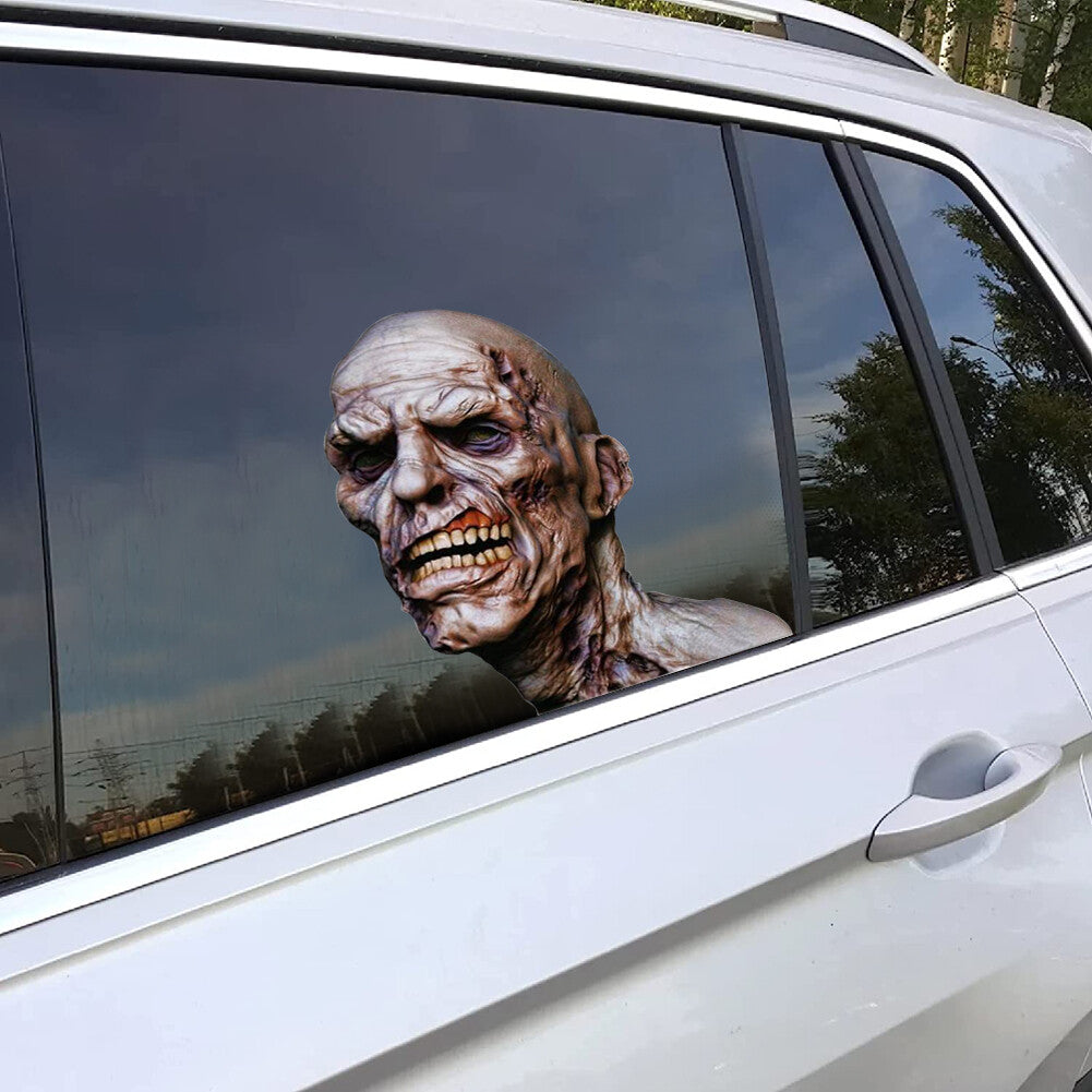 25CMx23CM Horror 3D Zombie Transparent Car Rear Window Decal Vinyl Sticker