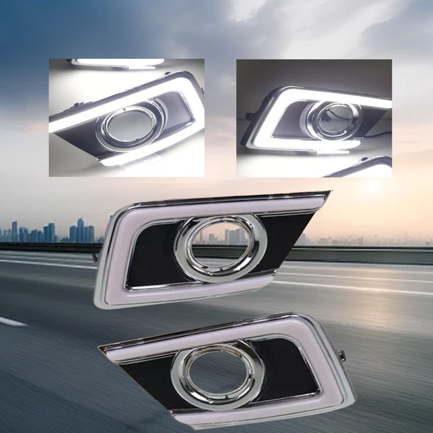 1 Pair DRL LED Daytime Running Light With Turn for Nissan Sentra 2016-2019Sf
