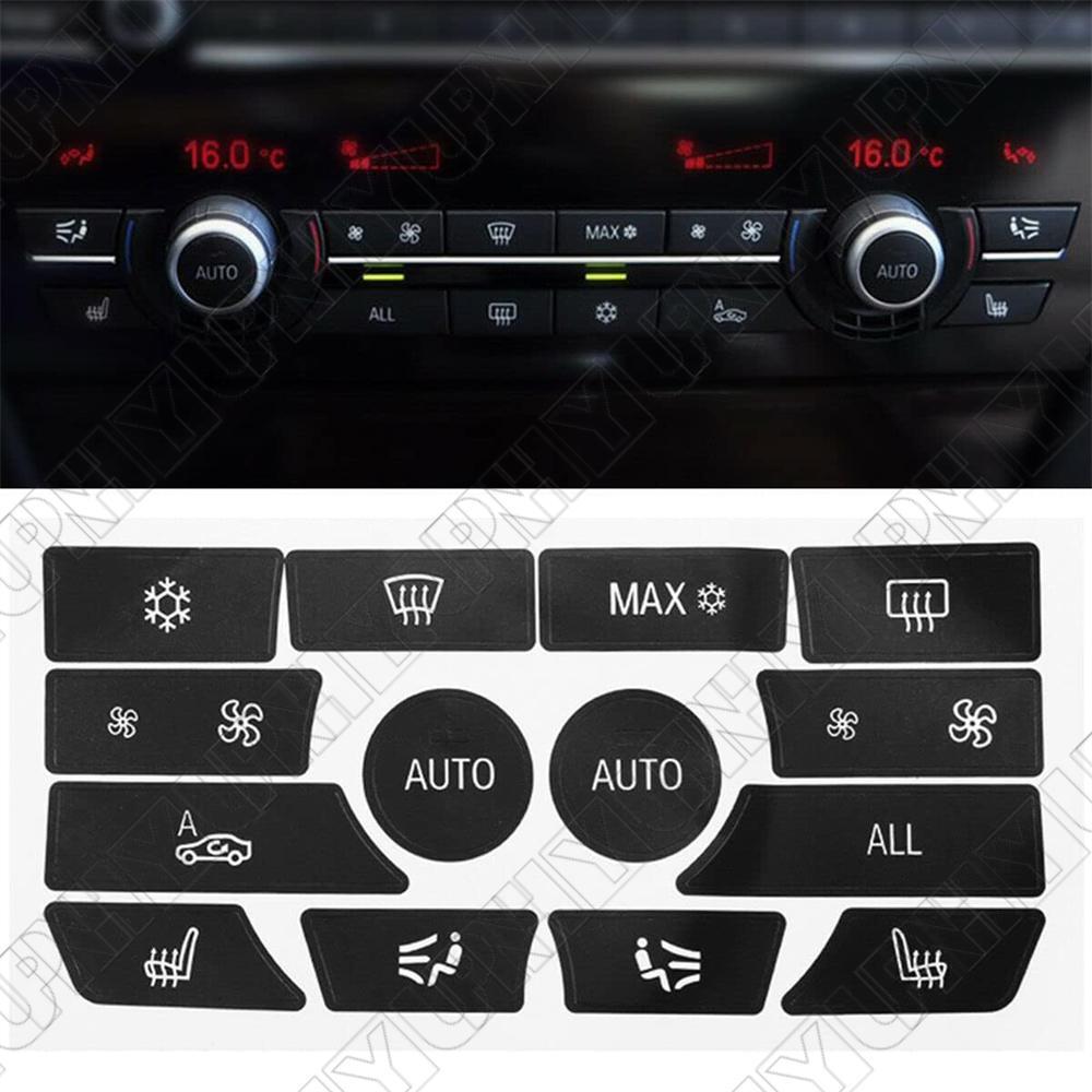AC Climate Control Button Repair Decals Stickers Black for BMW 5 6 7 F10 F01 F12 Q