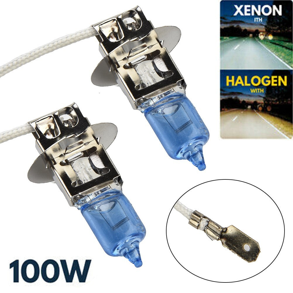 1 pair H3 Xenon White 100W 12v Halogen Headlight 453 Fog Light Car Bulb v