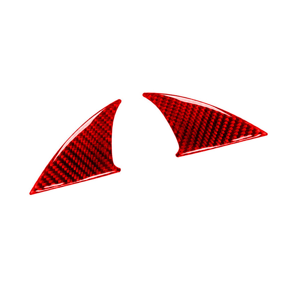 2Pcs Red Carbon Fiber Side Window Pillar Cover Trim for Honda CRV CR-V 2012-2016