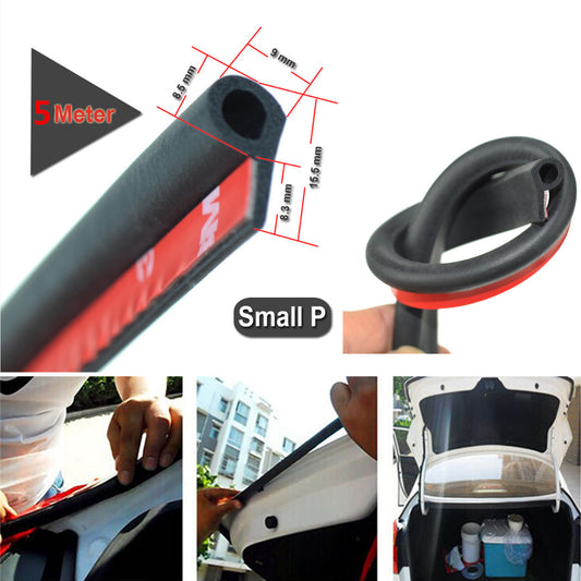 5M Universal Car Auto Door Seal Strip Small P Shape Dustproof Toughness Rubber