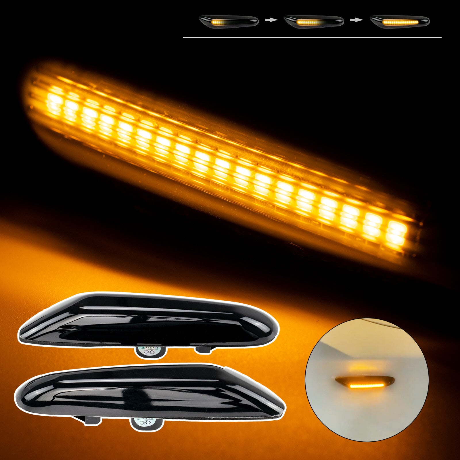 for BMW E82 E87 E90 E92 E60 E46 LED Fender Side Marker Light Blinker Turn SIgnal