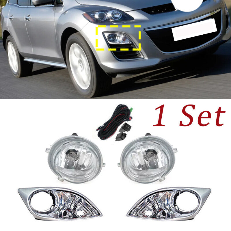 1 Set Front Fog Light Driving Lamp With Wire Switch Kit for Mazda CX-7 2010-2012